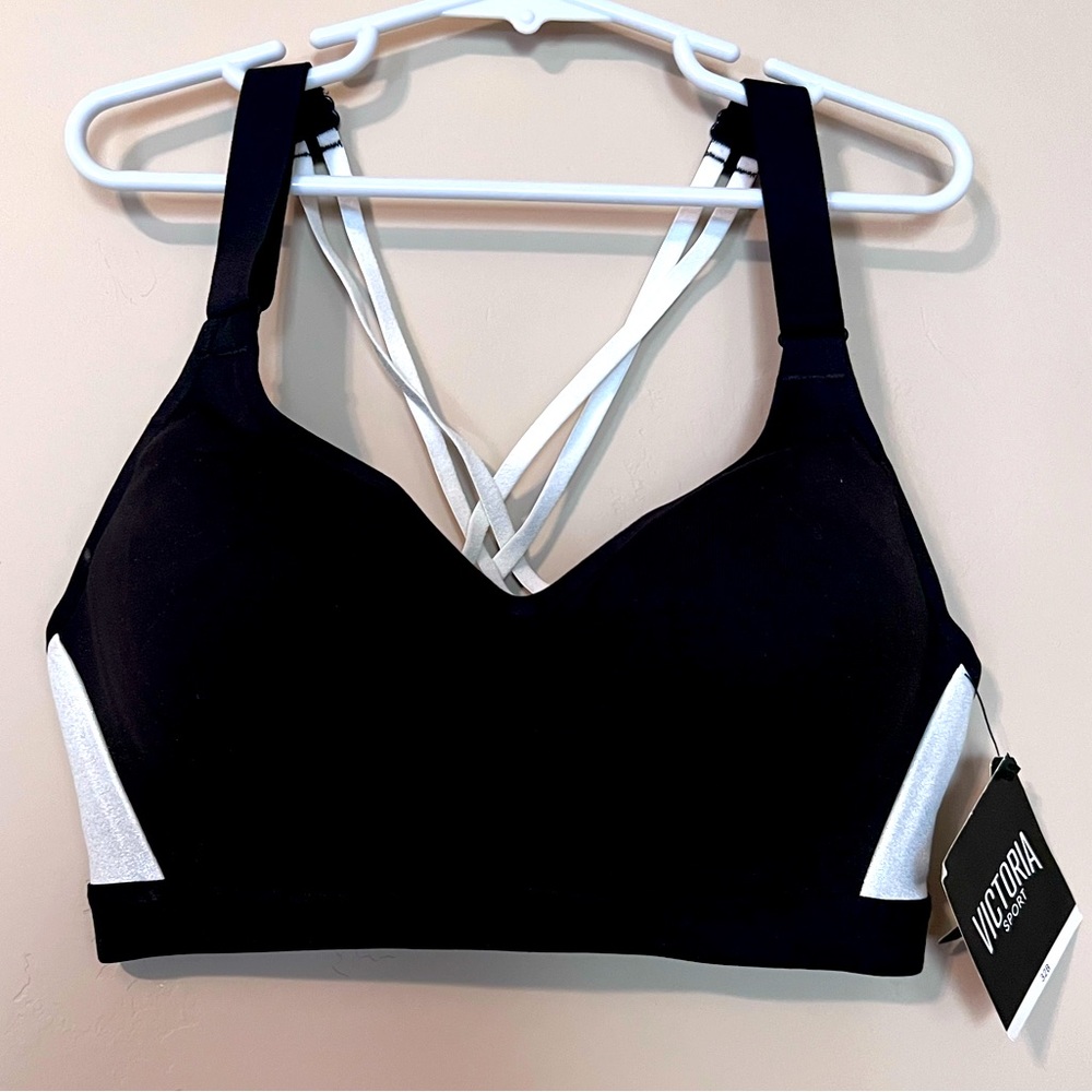 Victoria’s Secret Sport Bra Black/Silver NEW with tags